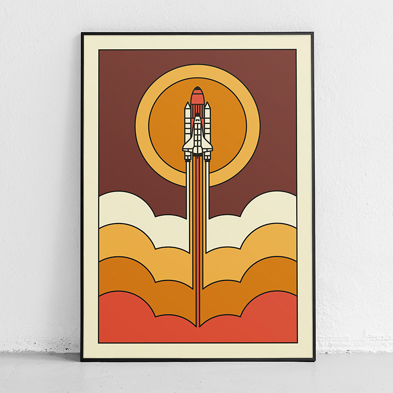 Retro บทคัดย่อกระสวยอวกาศ Sput - Star Map Poster บทวิจารณ์และราคา